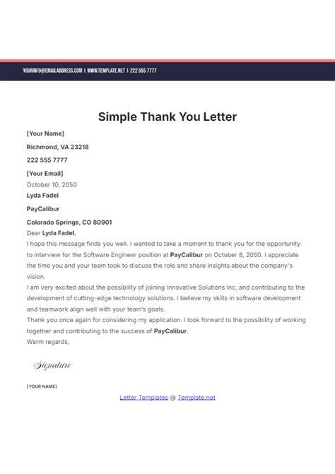 Free Thank You Letter Template