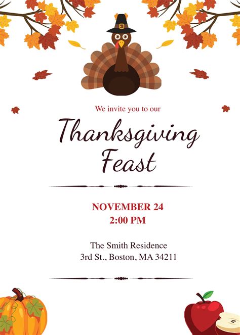 Free Thanksgiving Invitation Template