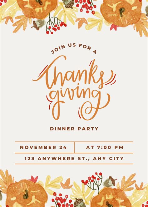 Free Thanksgiving Invitation Templates