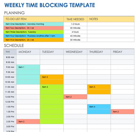 Free Time Blocking Template