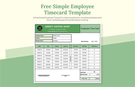 Free Timecard Template Excel