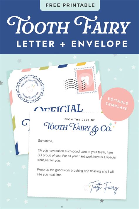 Free Tooth Fairy Letter Printable