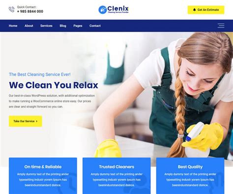 Free Website Templates For Cleaning Business