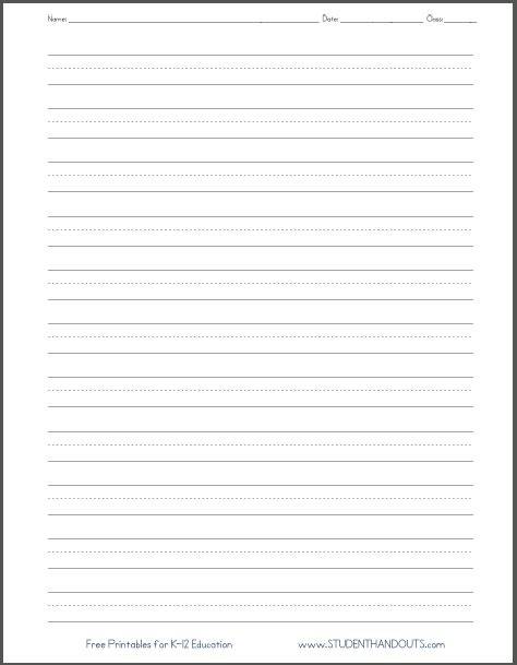 Free-printable-dashed-line-primary-school-handwriting-practice-paper