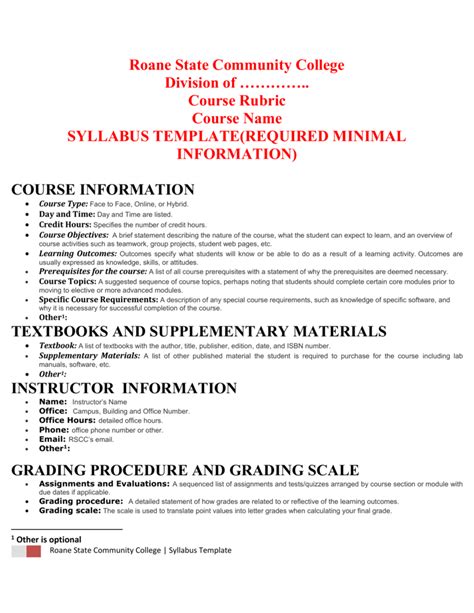 Fresno State Syllabus Template