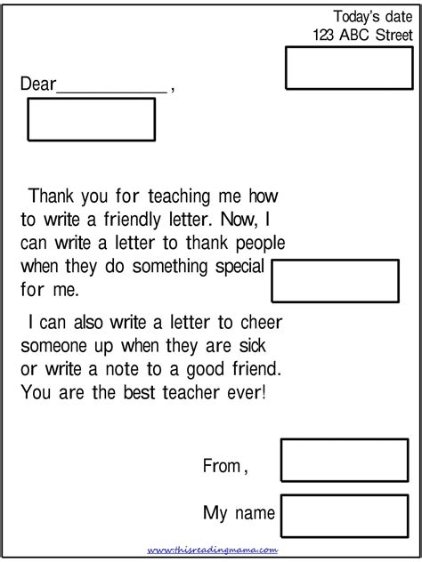 Friendly Letter Templates