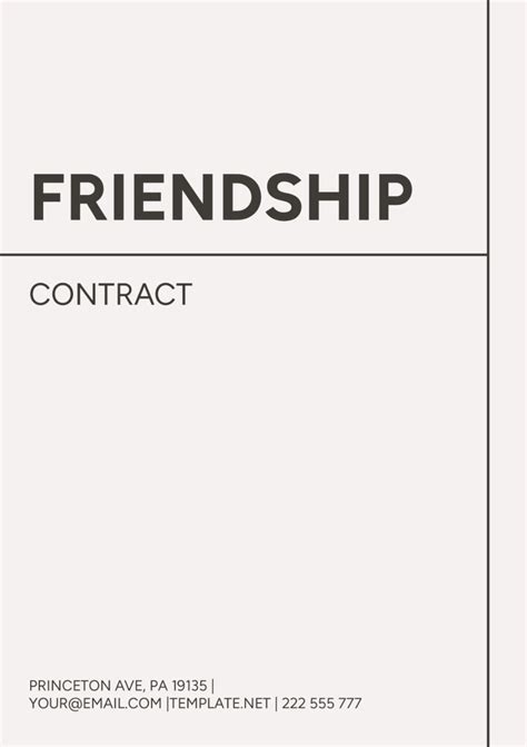 Friendship Contract Template