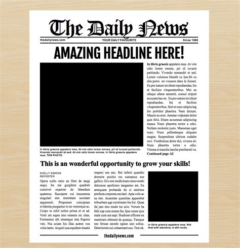Front Page News Article Template