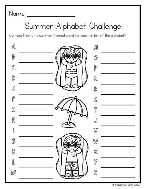 Fun Free Printable Summer Activities Sheets For Kindergarten