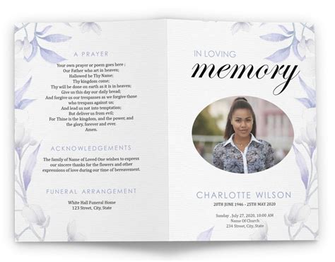 Funeral Bulletin Template