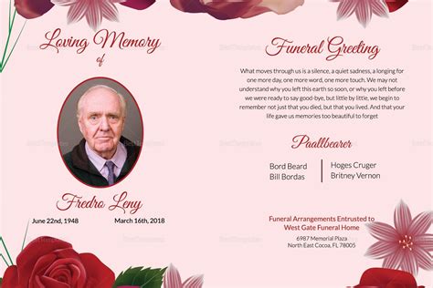 Funeral Cards Template