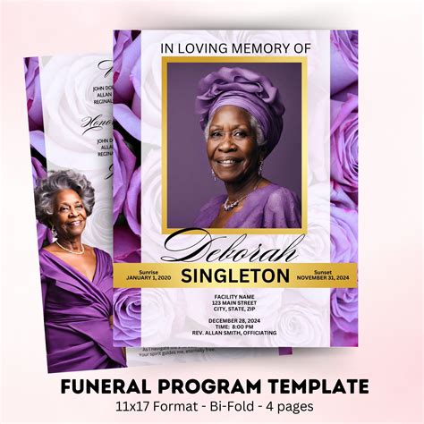 Funeral Program Obituary Template