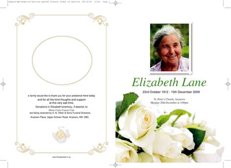 Funeral Program Template Free