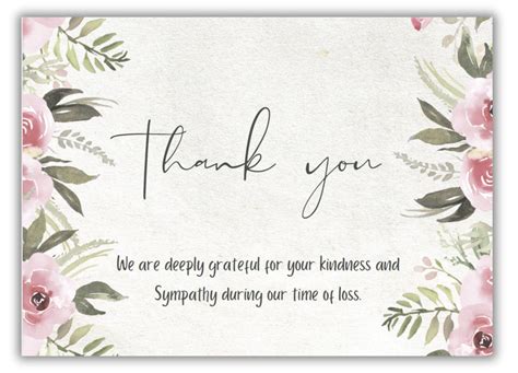 Funeral Thank You Message From Family Template