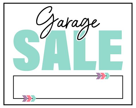 Garage Sale Sign Printable