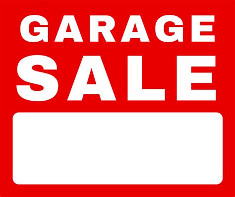 Garage Sale Sign Template Free