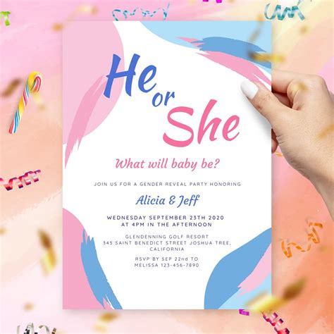 Gender Reveal Invitations Templates