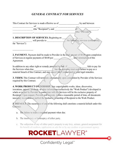 General Contract Template Free
