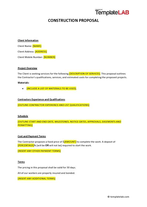 General Contractor Proposal Template