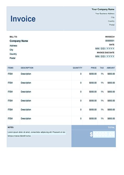General Invoice Template