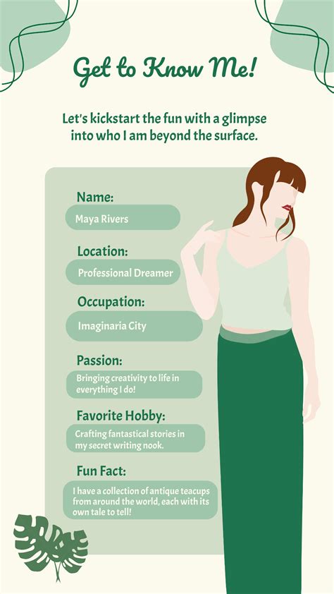 Get To Know Me Template Professional