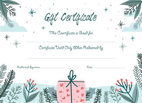Gift Certificate Printable Christmas