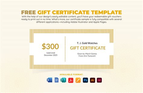 Gift Certificate Template Indesign