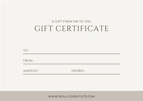 Gift Certificate Template Print