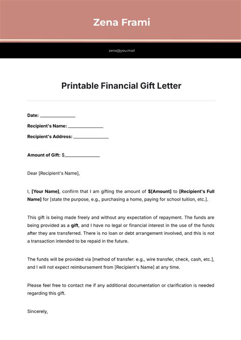 Gift Letter Template