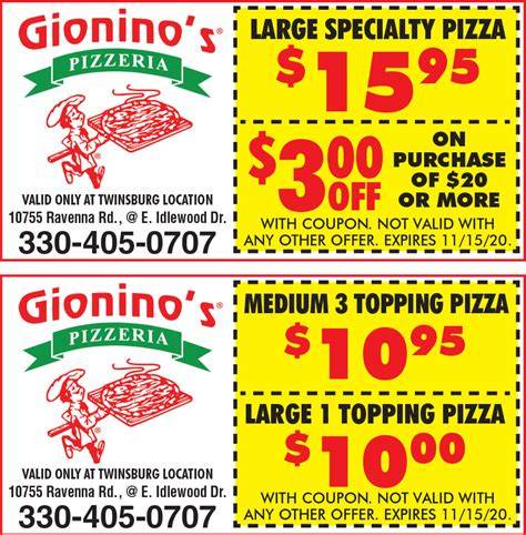 Gionino's Coupon Code 50 Off Printable