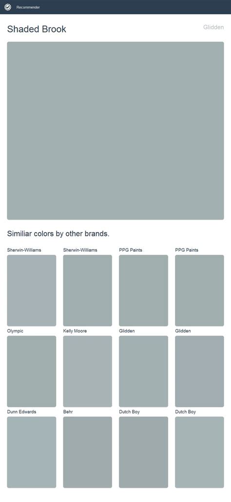 Glidden Colour Chart