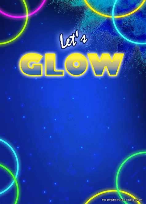 Glow Party Invitation Template Free