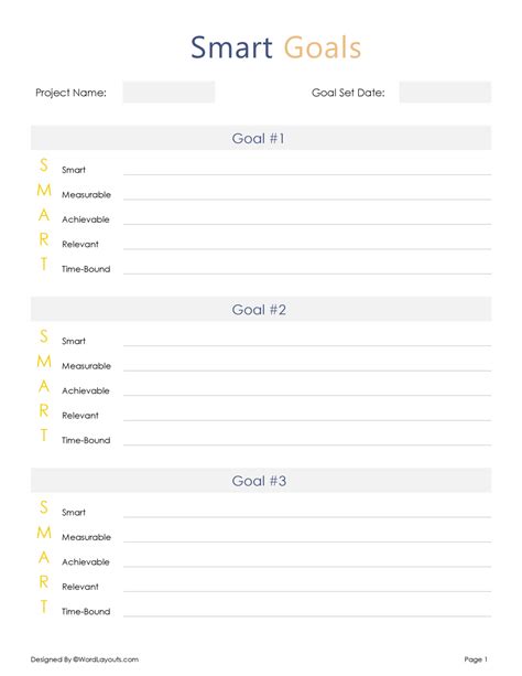 Goal Plan Template