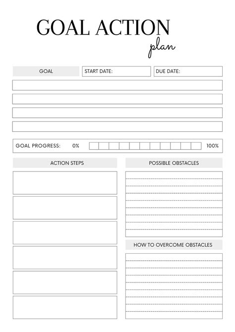 Goal Sheet Template