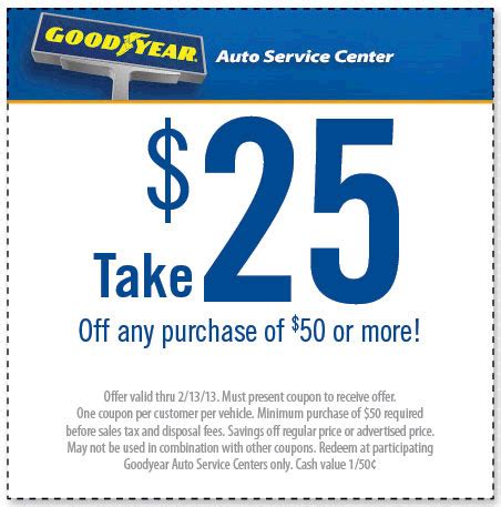 Goodyear 25 Coupon Printable
