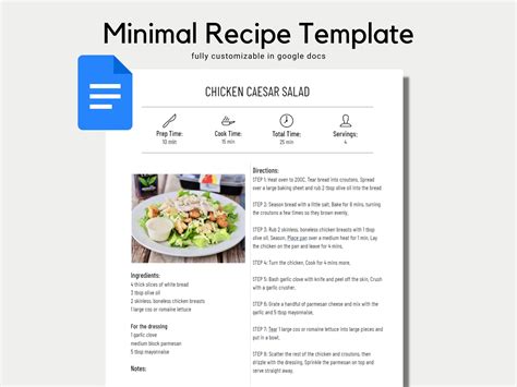 Google Doc Recipe Book Template