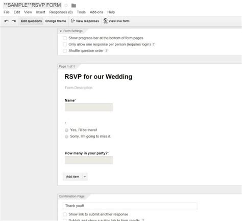 Google Doc Rsvp Template
