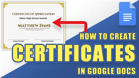 Google Docs Award Template