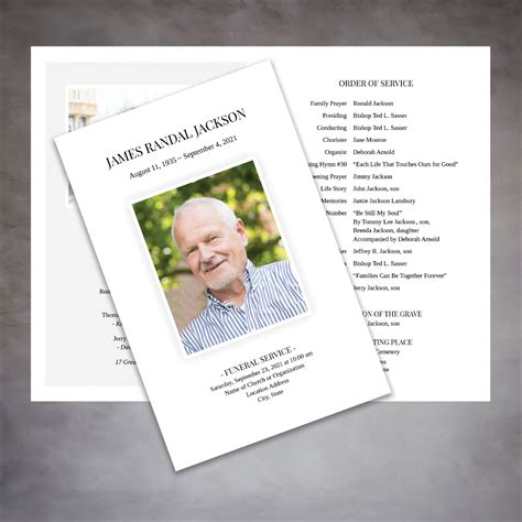 Google Docs Funeral Program Template