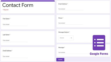 Google Forms Registration Template