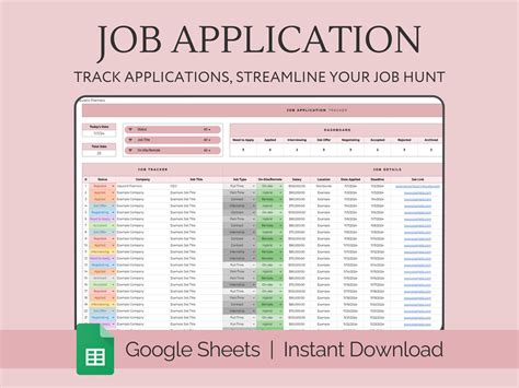 Google Sheets Job Search Template