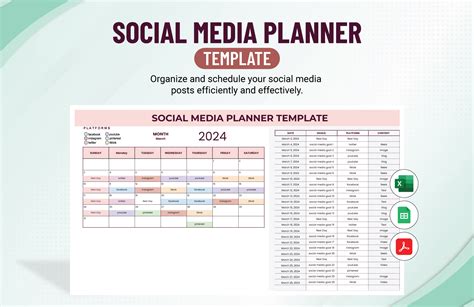 Google Sheets Social Media Planner Template