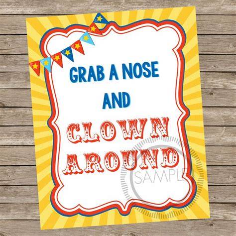 Grab A Nose And Clown Around Printable