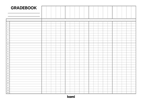 Grade Book Template