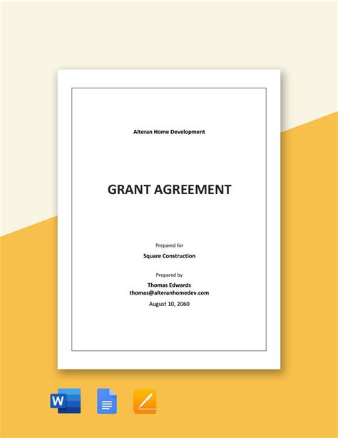 Grant Agreement Template