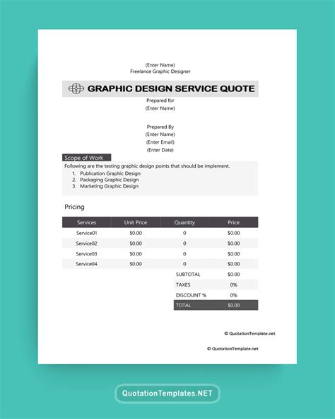 Graphic Design Quotation Template