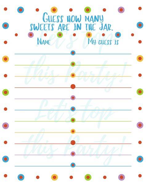 Guess How Many Are In The Jar Printable