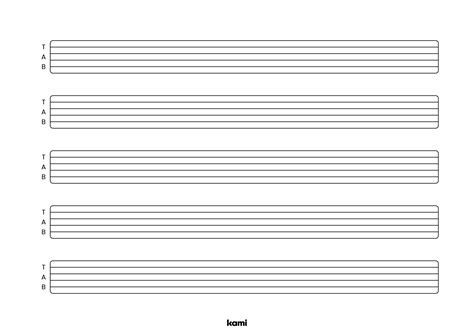 Guitar Tablature Template