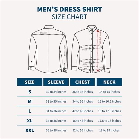 Guys Dress Shirt Size Chart