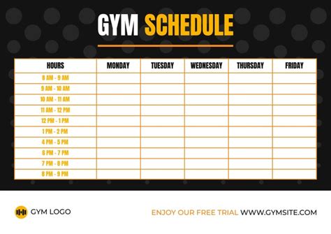 Gym Schedule Template
